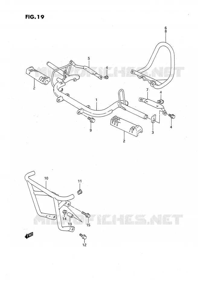 FOOTREST Suzuki QUAD 80 QUADSPORT 1988  LT80J(P1)