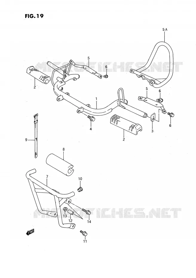 FOOTREST Suzuki QUAD 80 QUADSPORT 1989  LT80K(P3)