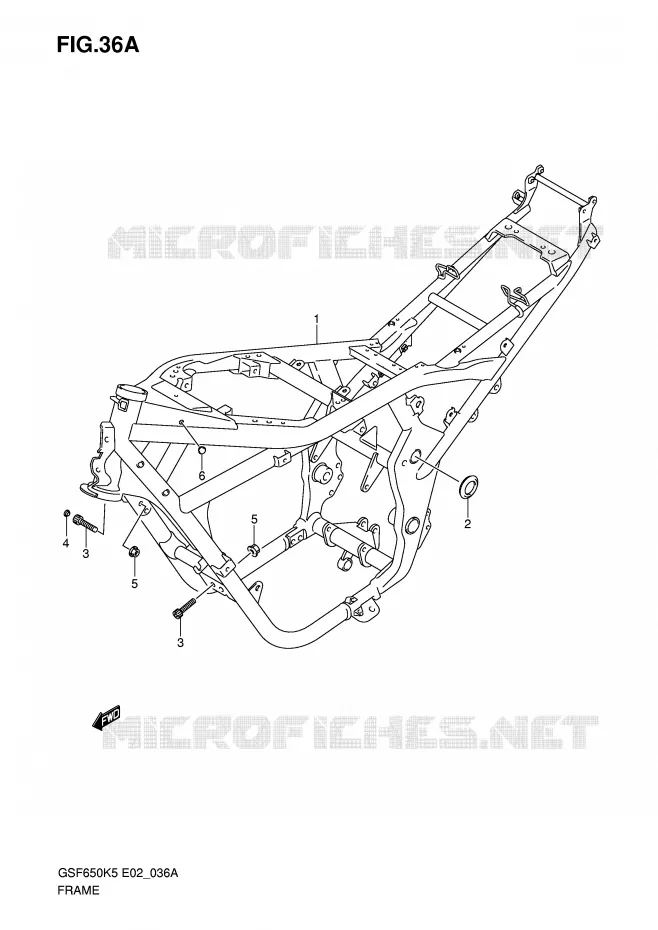 FRAME (MODEL K6) Suzuki MOTO 650 BANDIT 2006  GSF650SK6(E2)