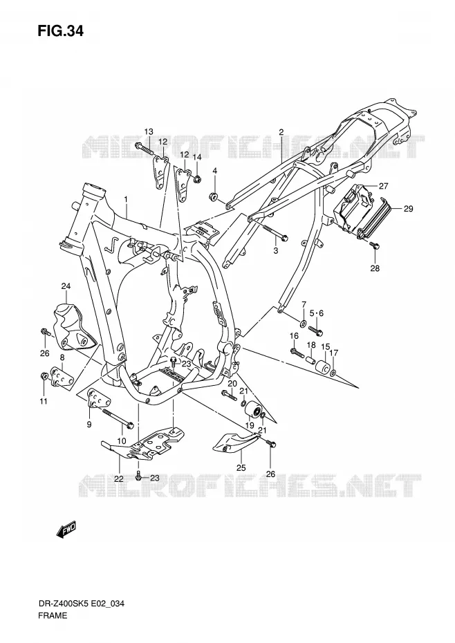 FRAME Suzuki MOTO 400 DR-Z 2007  DR-Z400SK7(E2)