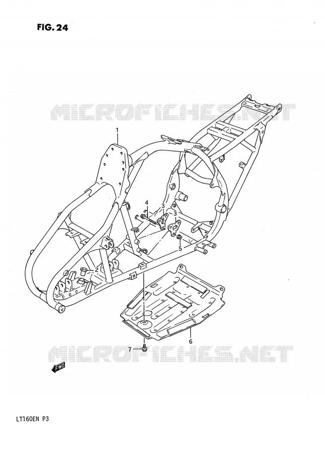 FRAME Suzuki QUAD 160 QUADRUNNER 1989  LT160EK(P3)