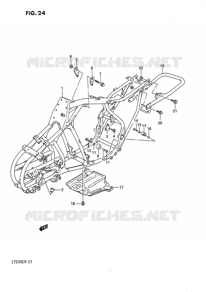 FRAME Suzuki QUAD 230 QUADSPORT 1991  LT230EM(E1)