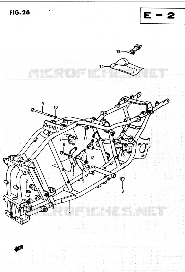 FRAME Suzuki QUAD 250 QUADRUNNER 1985  LT250EF(F/2/G)