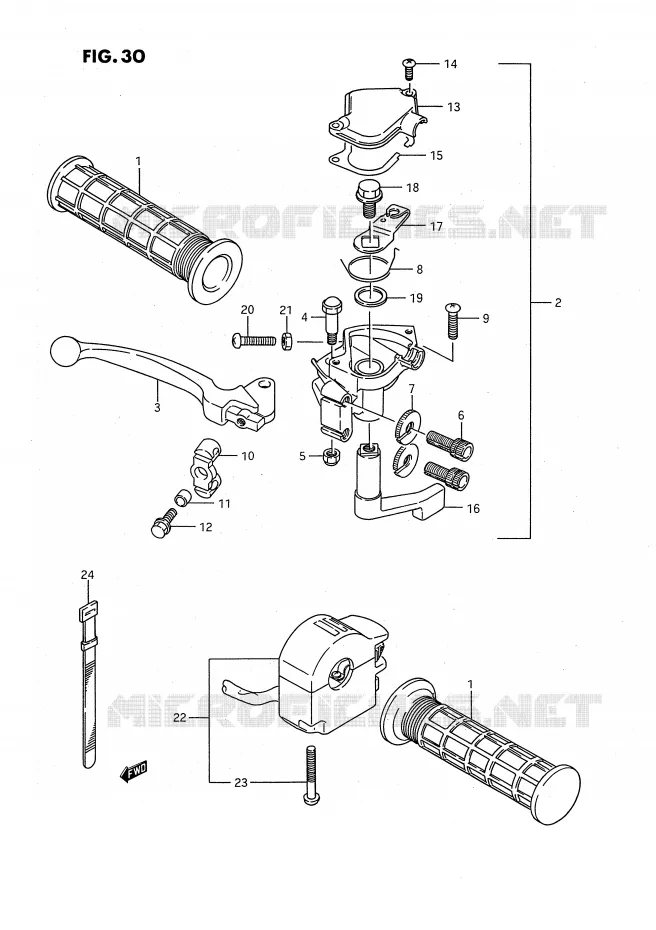FRONT BRAKE LEVER Suzuki QUAD 80 QUADSPORT 1993  LT80P(P28)