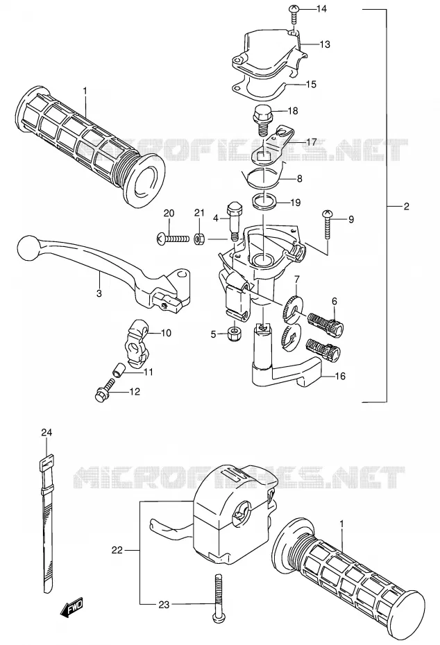 FRONT BRAKE LEVER Suzuki QUAD 80 QUADSPORT 1996  LT80T(P3/P28)