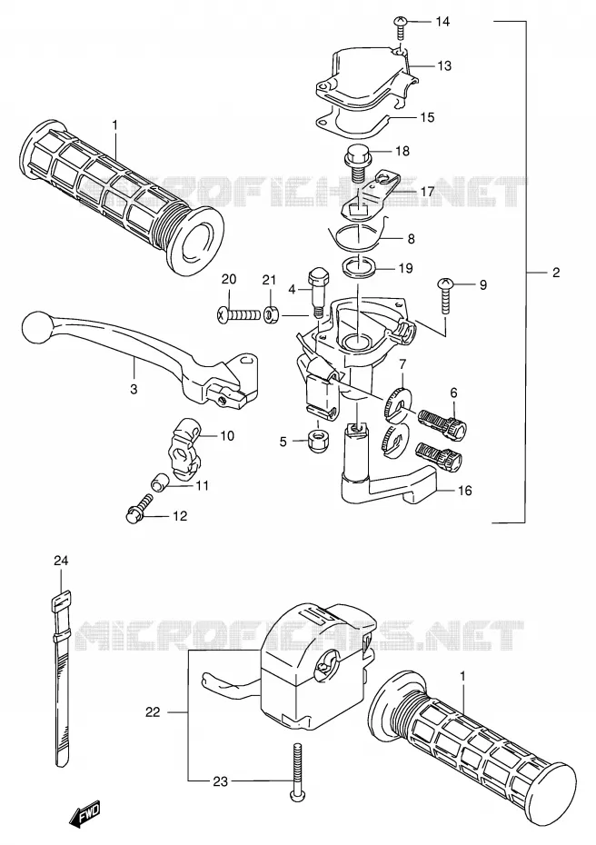 FRONT BRAKE LEVER Suzuki QUAD 80 QUADSPORT 2002  LT80K2(P3/P28)