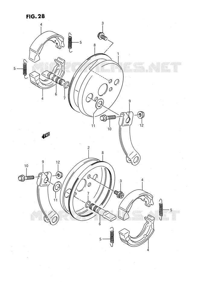 FRONT BRAKE Suzuki QUAD 80 QUADSPORT 1991  LT80M(P28)