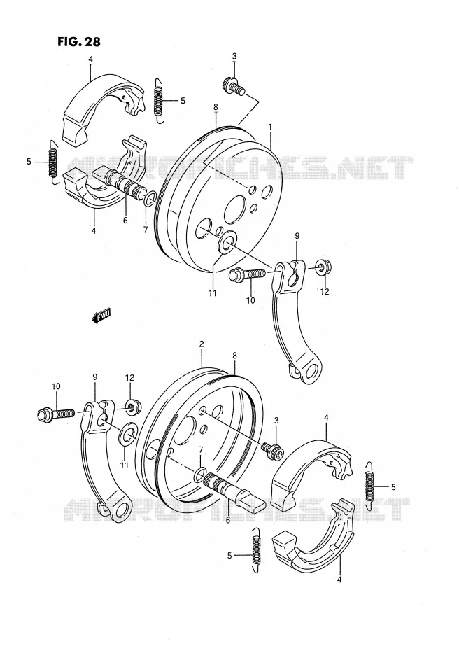 FRONT BRAKE Suzuki QUAD 80 QUADSPORT 1991  LT80M(P3)
