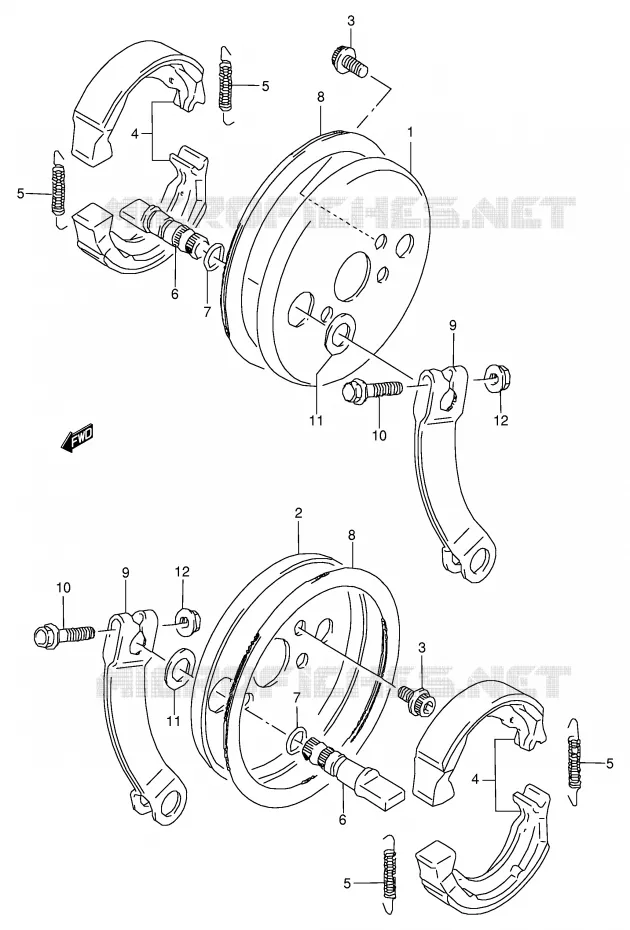 FRONT BRAKE Suzuki QUAD 80 QUADSPORT 2000  LT80Y(P3/P28)