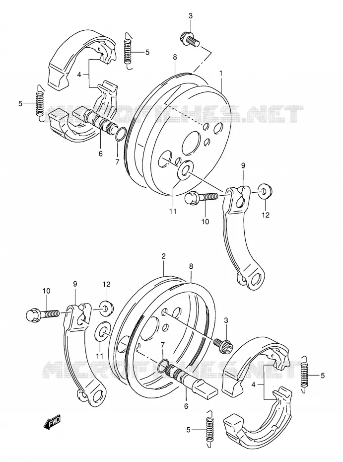 FRONT BRAKE Suzuki QUAD 80 QUADSPORT 2004  LT80K4(P1)