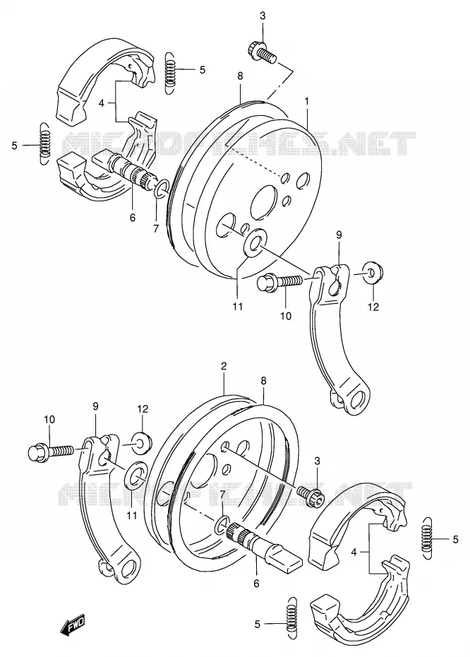 FRONT BRAKE Suzuki QUAD 80 QUADSPORT 2004  LT80K4(P3/P28)