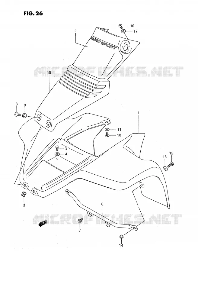 FRONT FENDER (MODEL H) Suzuki QUAD 80 QUADSPORT 1990  LT80L(P3)