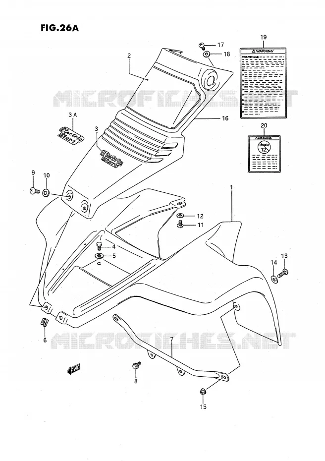FRONT FENDER (MODEL J/K/L) Suzuki QUAD 80 QUADSPORT 1987  LT80H(P3)
