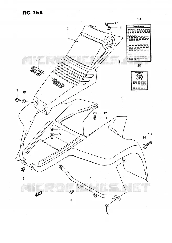FRONT FENDER (MODEL J/K/L) Suzuki QUAD 80 QUADSPORT 1995  LT80S(P28)
