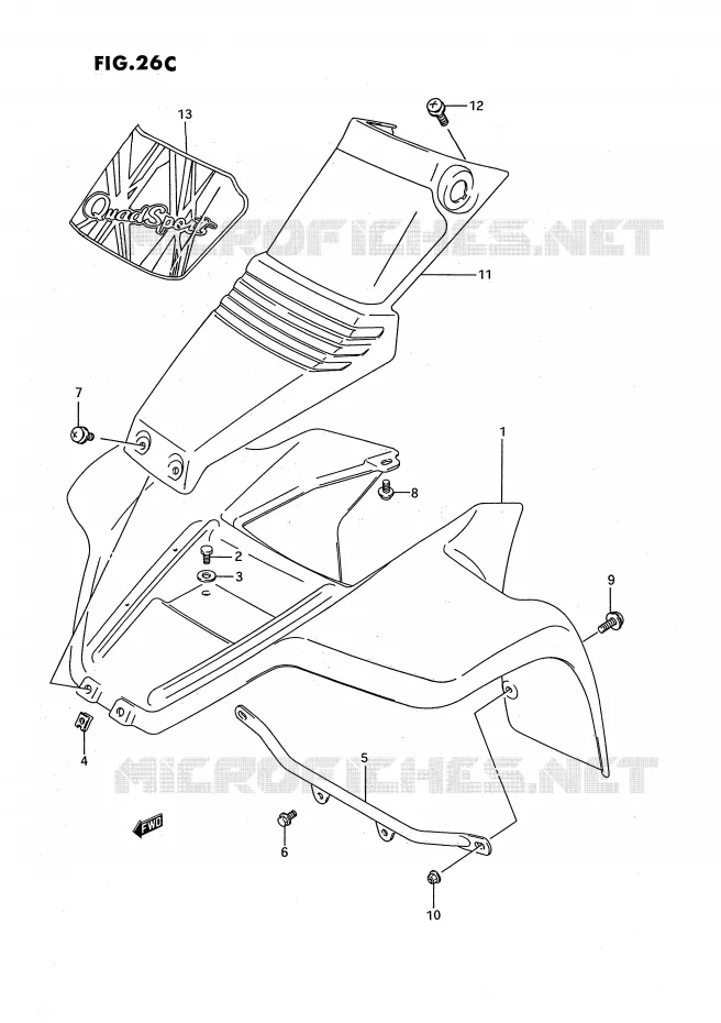 FRONT FENDER (MODEL S) Suzuki QUAD 80 QUADSPORT 1990  LT80L(P3)