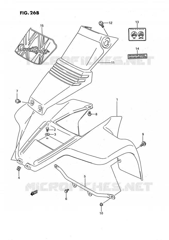 FRONT FENDER (MODEL S) Suzuki QUAD 80 QUADSPORT 1994  LT80R(P1)