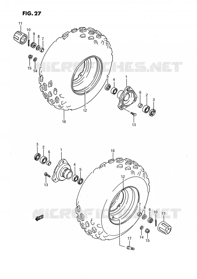 FRONT WHEEL Suzuki QUAD 80 QUADSPORT 1990  LT80L(P3)