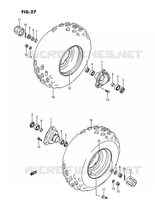 FRONT WHEEL Suzuki QUAD 80 QUADSPORT 1994  LT80R(P1)