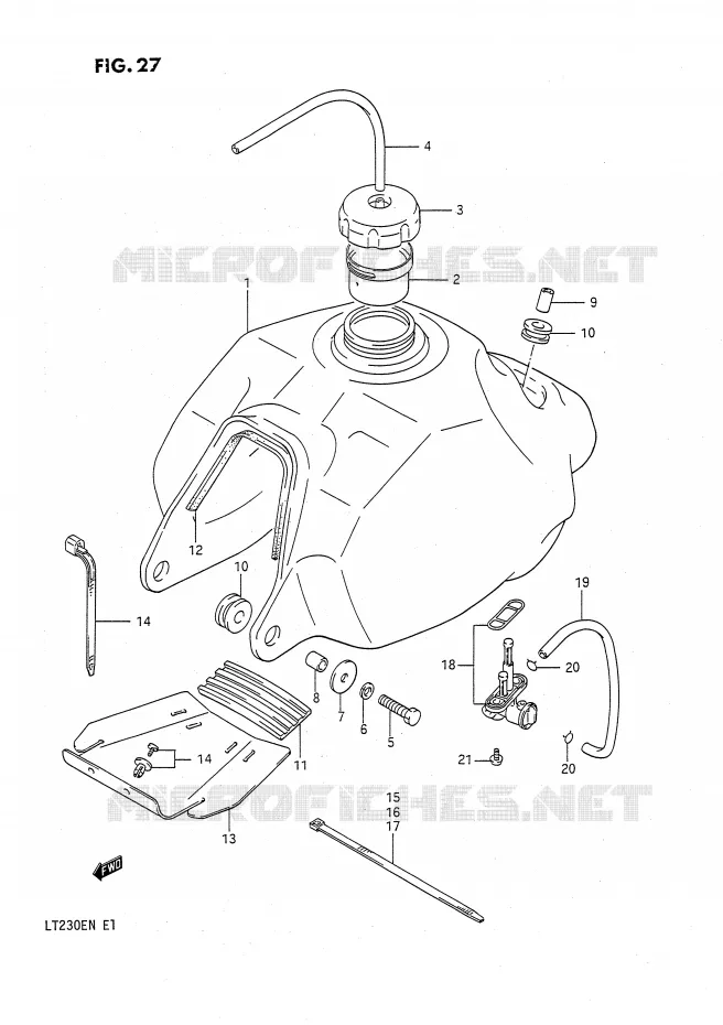 FUEL TANK Suzuki QUAD 230 QUADSPORT 1991  LT230EM(E1)