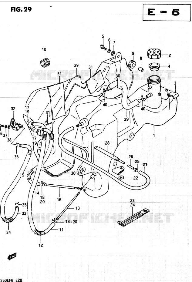 FUEL TANK Suzuki QUAD 250 QUADRUNNER 1987  LT250EFF(F/2/G)