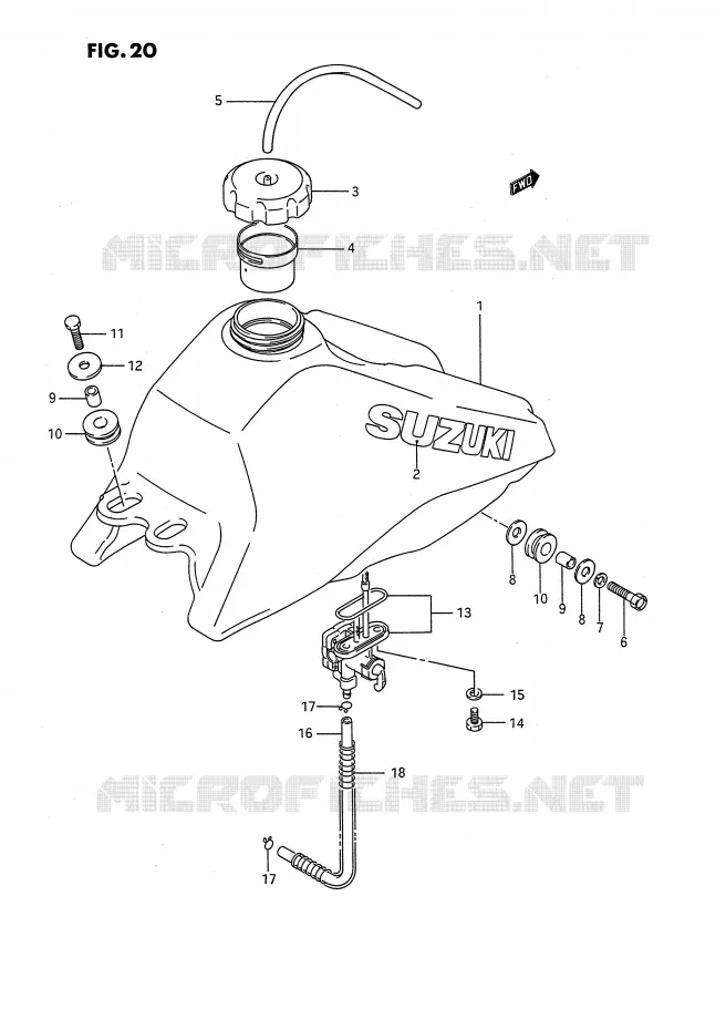 FUEL TANK Suzuki QUAD 80 QUADSPORT 1990  LT80L(P28)