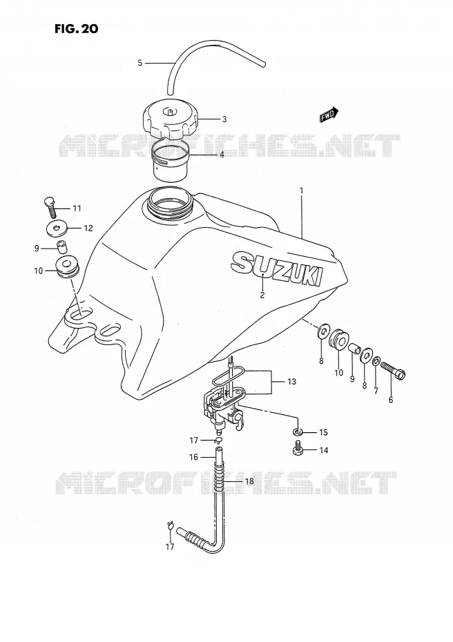 FUEL TANK Suzuki QUAD 80 QUADSPORT 1992  LT80N(P1)