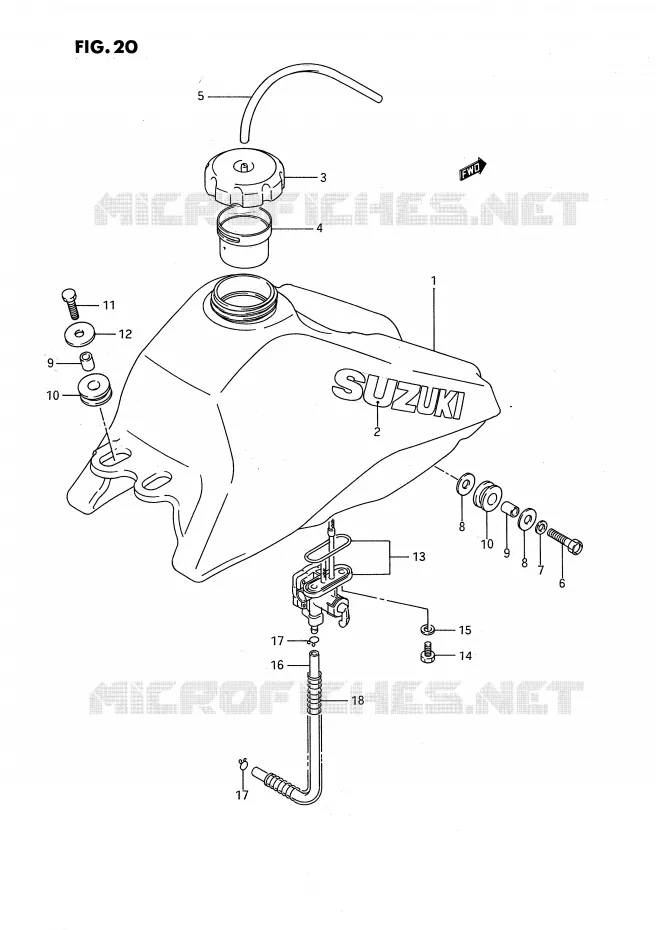 FUEL TANK Suzuki QUAD 80 QUADSPORT 1994  LT80R(P3)