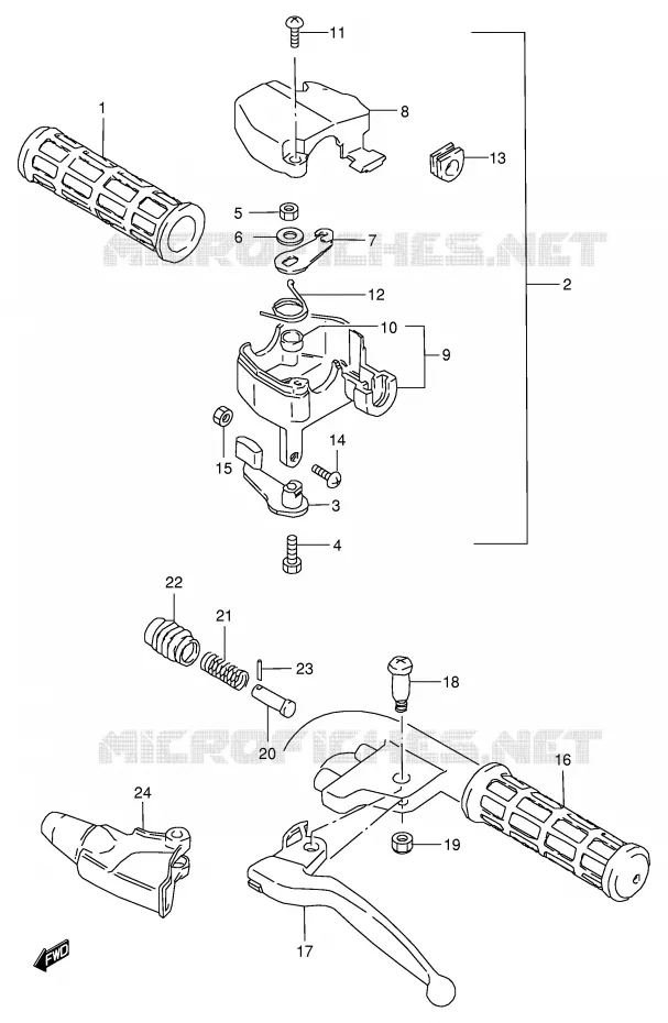 HANDLE GRIP Suzuki QUAD 50 MINIQUAD-SPORT 2001  LT50K1(P1)