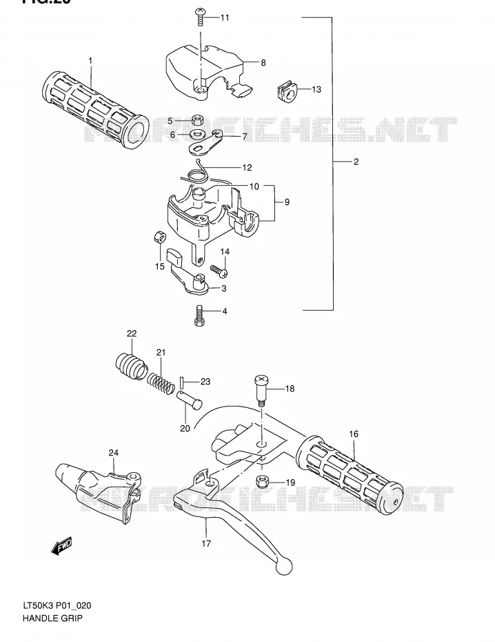 HANDLE GRIP Suzuki QUAD 50 MINIQUAD-SPORT 2005  LT50K5(P1)