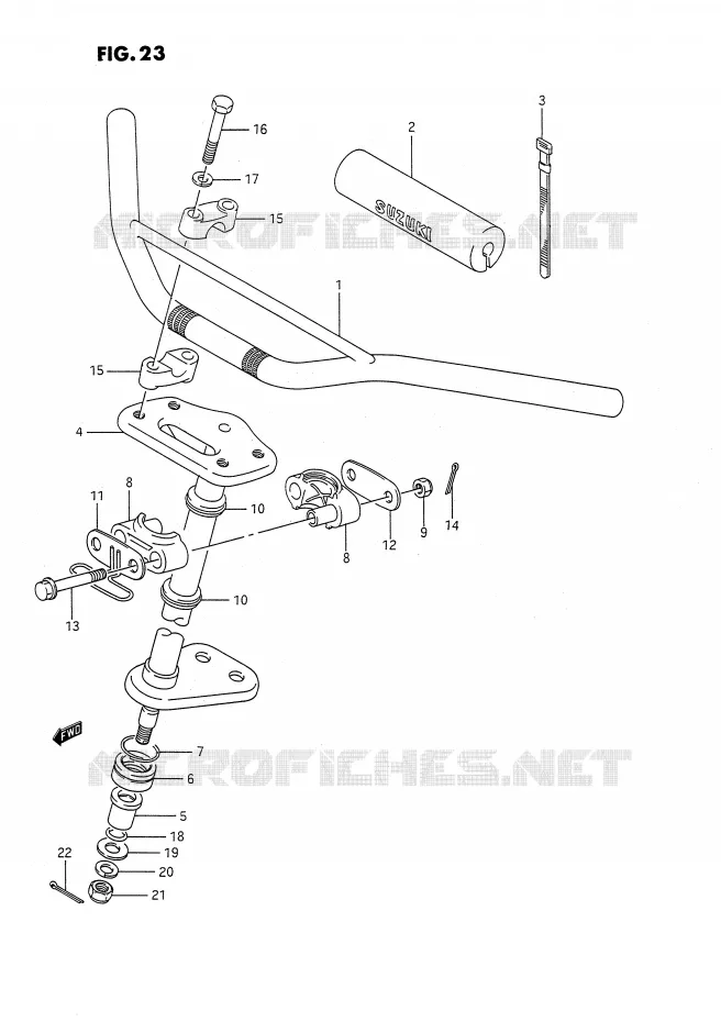 HANDLEBAR - STEERING Suzuki QUAD 80 QUADSPORT 1987  LT80H(P1)