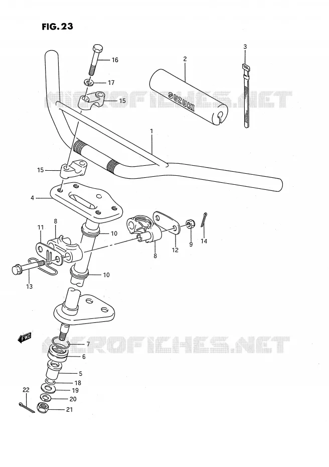 HANDLEBAR - STEERING Suzuki QUAD 80 QUADSPORT 1989  LT80K(P28)