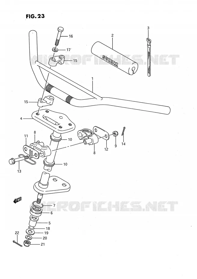 HANDLEBAR - STEERING Suzuki QUAD 80 QUADSPORT 1994  LT80R(P3)