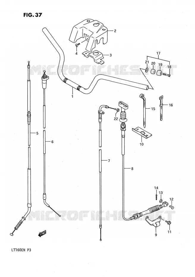 HANDLEBAR Suzuki QUAD 160 QUADRUNNER 1990  LT160EL(P3)