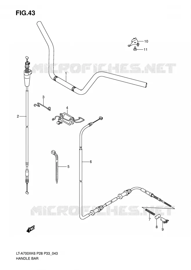 HANDLEBAR Suzuki QUAD 700 KINGQUAD 2006  LT-A700XK6(P28/P33)