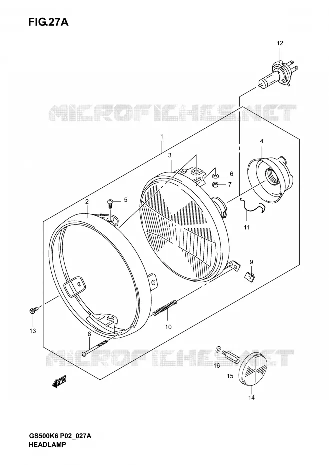 HEADLIGHT (GS500K4/K5/K6 P24) Suzuki MOTO 500 GS-F 2006  GS500FK6(P19)