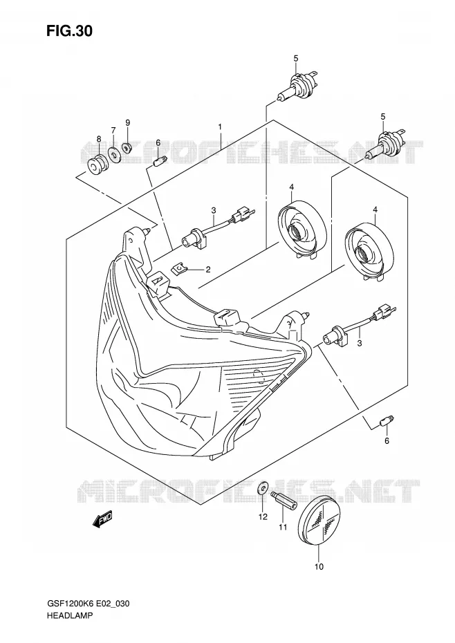HEADLIGHT (GSF1200SK6/SAK6) Suzuki MOTO 1200 BANDIT 2006  GSF1200AK6(E2)