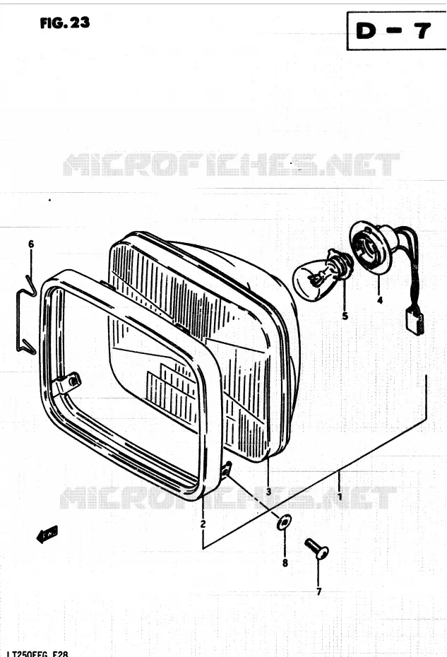 HEADLIGHT Suzuki QUAD 250 QUADRUNNER 1987  LT250EF(F/2/G)