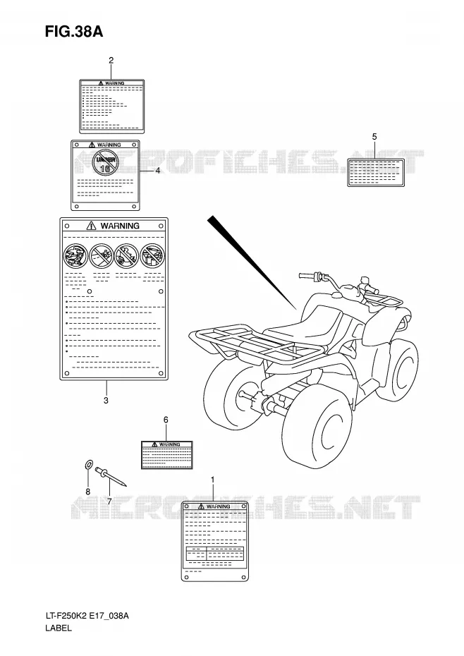 LABEL (MODEL K6) Suzuki QUAD 250 OZARK 2002  LT-F250K2(E17)