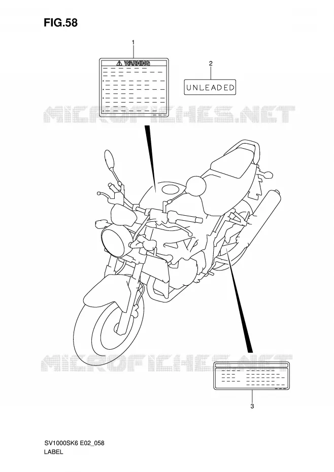 LABEL (SV1000/U1/U2) Suzuki MOTO 1000 SV 2007  SV1000S2K7(E2)