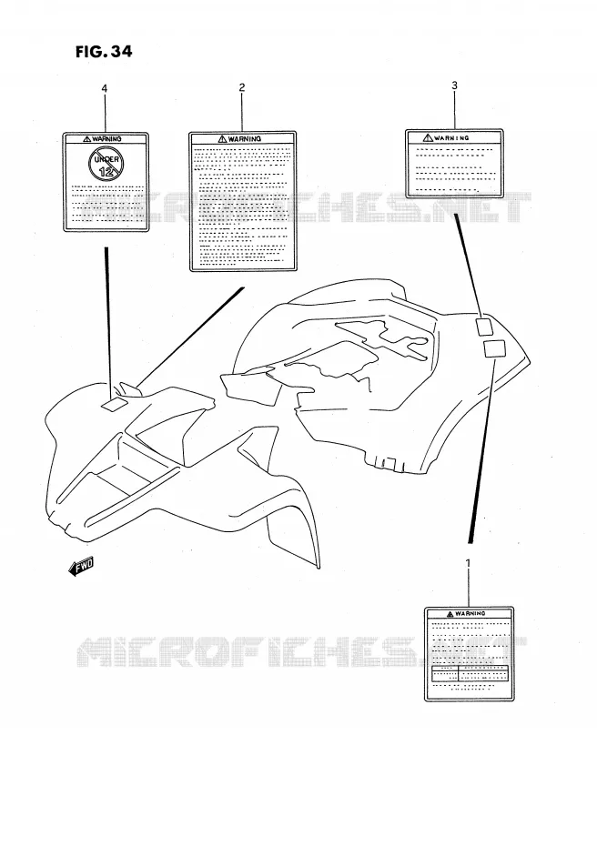 LABEL Suzuki QUAD 80 QUADSPORT 1995  LT80S(P28)