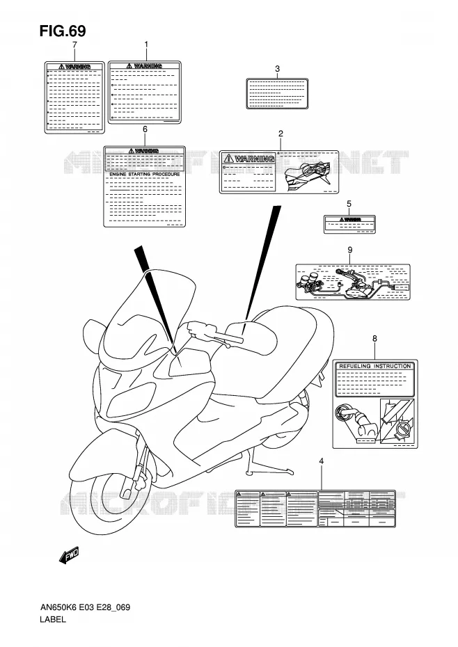 LABEL Suzuki SCOOTER 650 BURGMAN 2007  AN650K7(E3/E28)