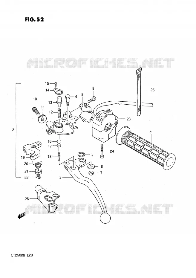 LEFT SWITCH - HANDGRIP Suzuki QUAD 250 QUADRACER 1985  LT250RF(E28)