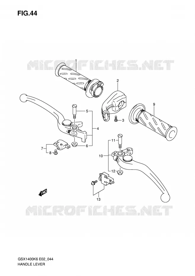 LEVERS - HANDGRIPS Suzuki MOTO 1400 GSX 2007  GSX1400K7(E2)