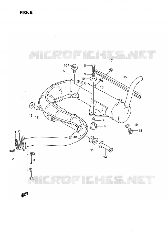 MUFFLER Suzuki QUAD 80 QUADSPORT 1995  LT80S(P28)