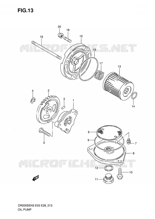 OIL PUMP Suzuki MOTO 200 DR 2007  DR200SEK7(E3/E28)