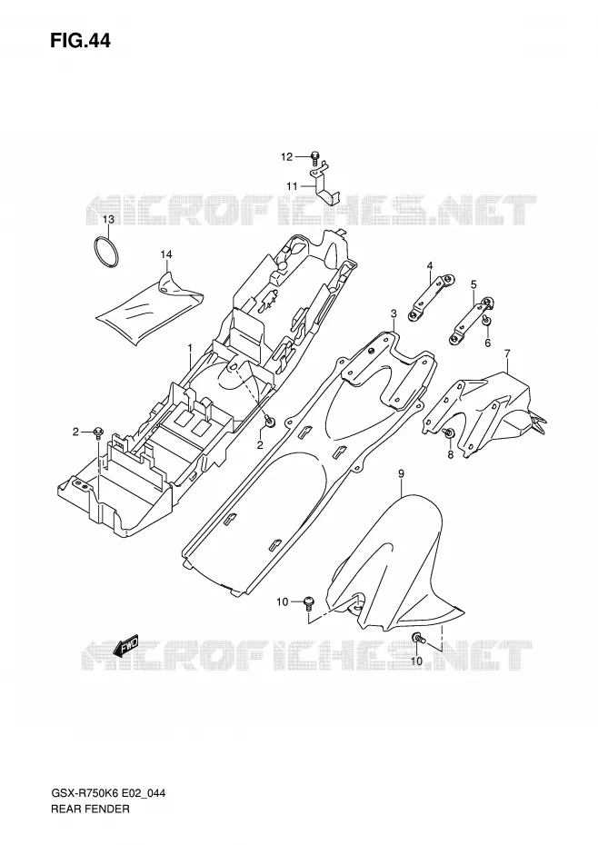 REAR FENDER Suzuki MOTO 750 GSX-R 2006  GSX-R750U2K6(E2)