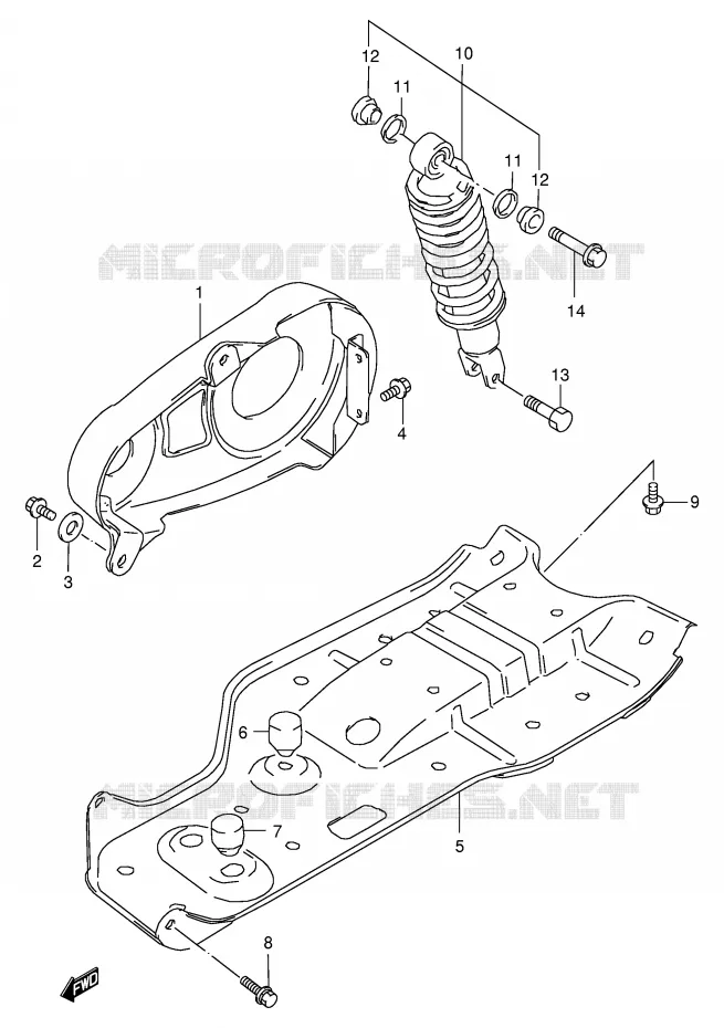 REAR SHOCK ABSORBER Suzuki QUAD 80 QUADSPORT 2001  LT80K1(P3/P28)