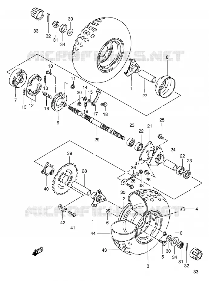REAR WHEEL (MODEL L) Suzuki QUAD 50 MINIQUAD-SPORT 1999  LT50X(P1)