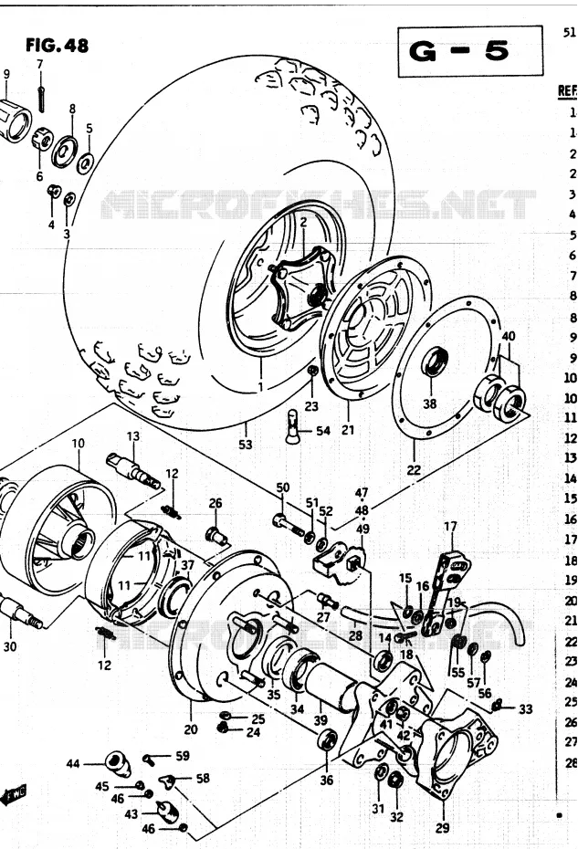 REAR WHEEL (RIGHT) Suzuki QUAD 250 QUADRUNNER 1986  LT250EFG(F/2/G)