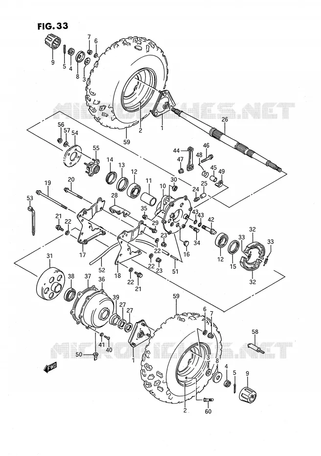 REAR WHEEL Suzuki QUAD 80 QUADSPORT 1987  LT80H(P3)